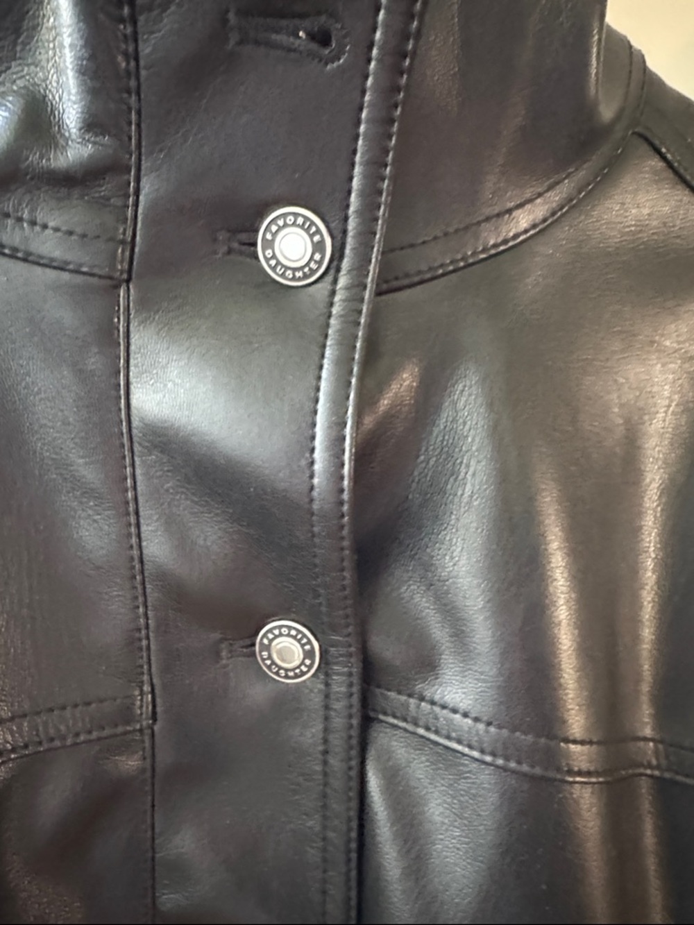 Favorite Daughter Black Faux Leather Oversized Jacket - Picture 3 of 8